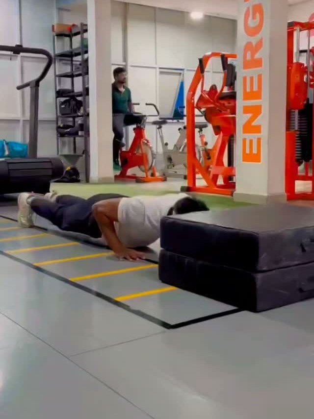 Athlete drill on the agility ladder